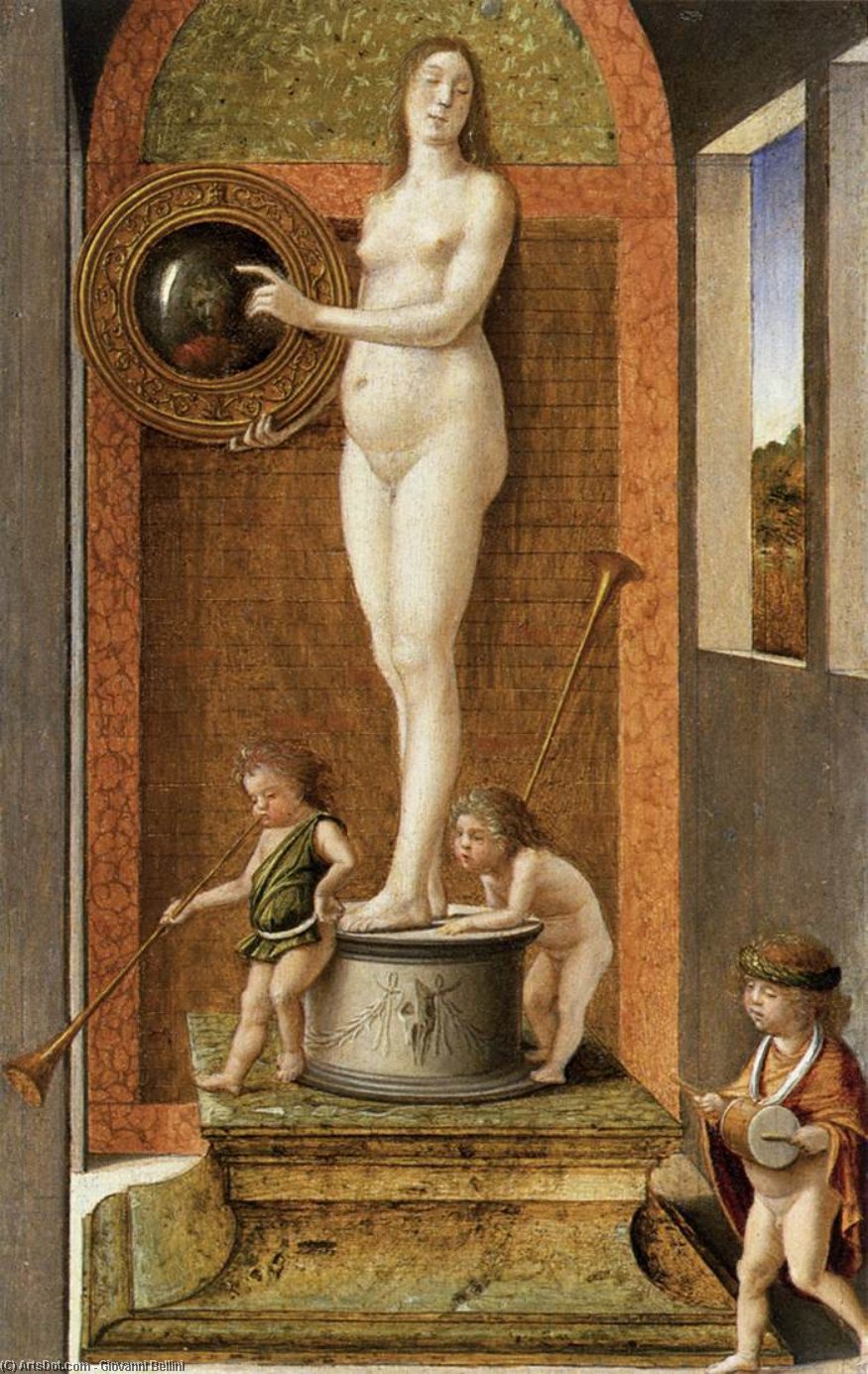 Wikioo.org – L'Encyclopédie des Beaux Arts - Peinture, Oeuvre de Giovanni Bellini - quatre allégories : Prudence ( ou vanity )