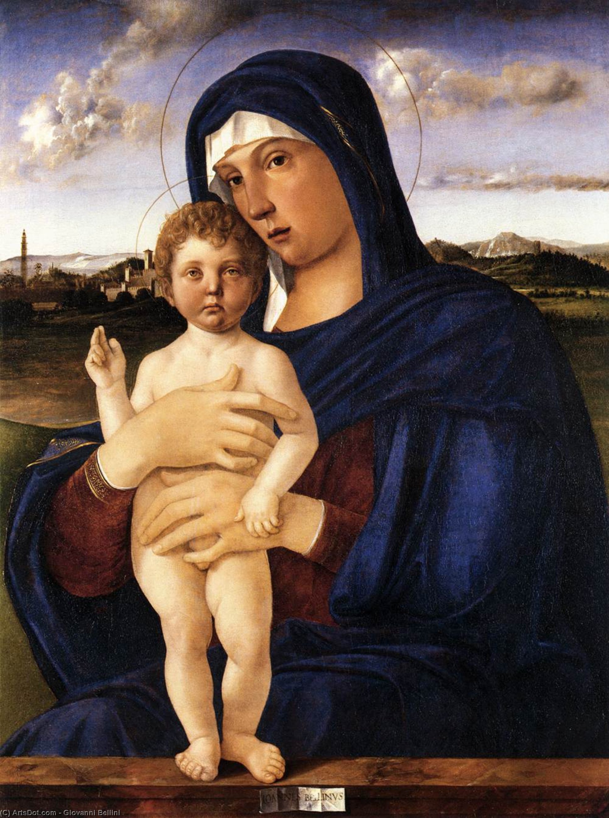 Wikioo.org – La Enciclopedia de las Bellas Artes - Pintura, Obras de arte de Giovanni Bellini - virgen enestado  bendición  niño