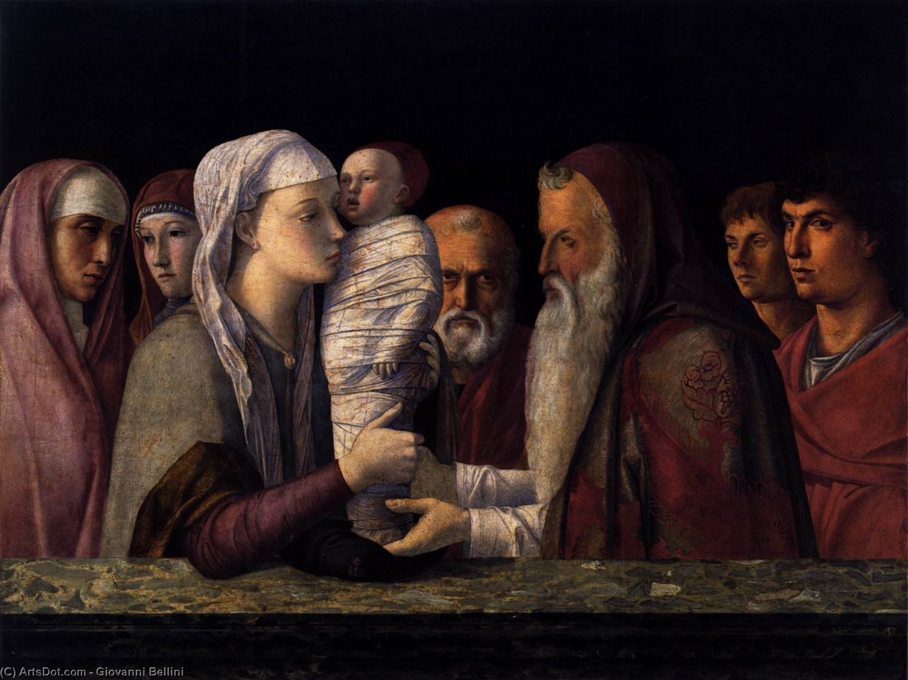 WikiOO.org - אנציקלופדיה לאמנויות יפות - ציור, יצירות אמנות Giovanni Bellini - Presentation at the Temple