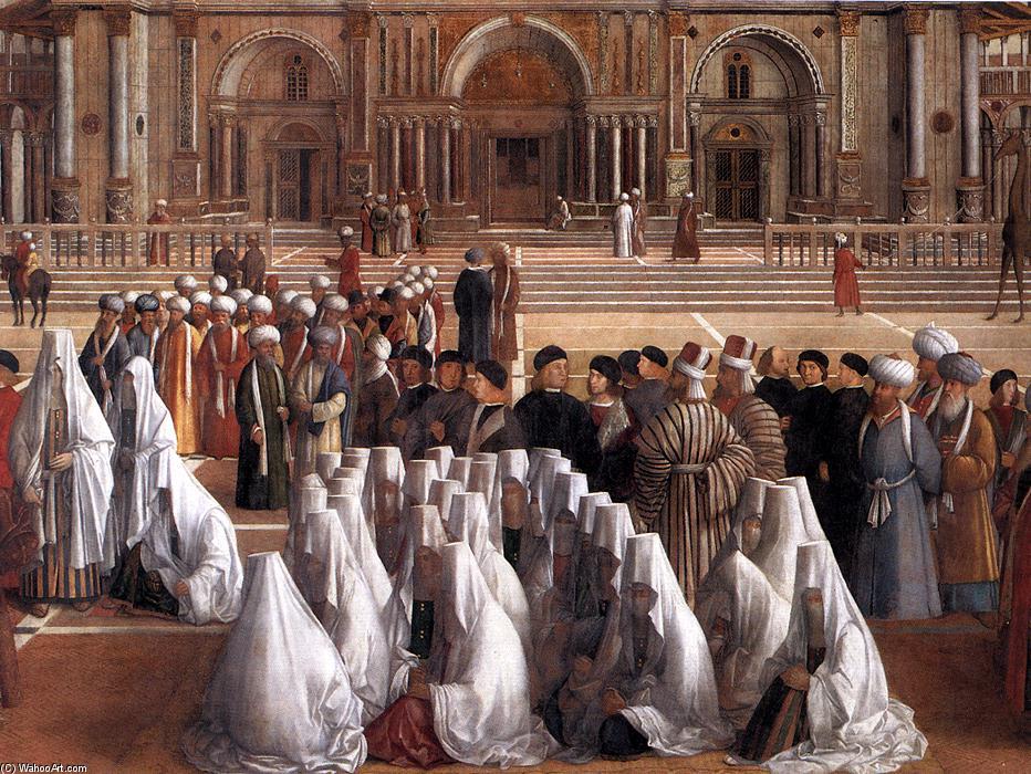 Wikioo.org – La Enciclopedia de las Bellas Artes - Pintura, Obras de arte de Giovanni Bellini - Sermón de San Marcos en Alejandría (detalle)