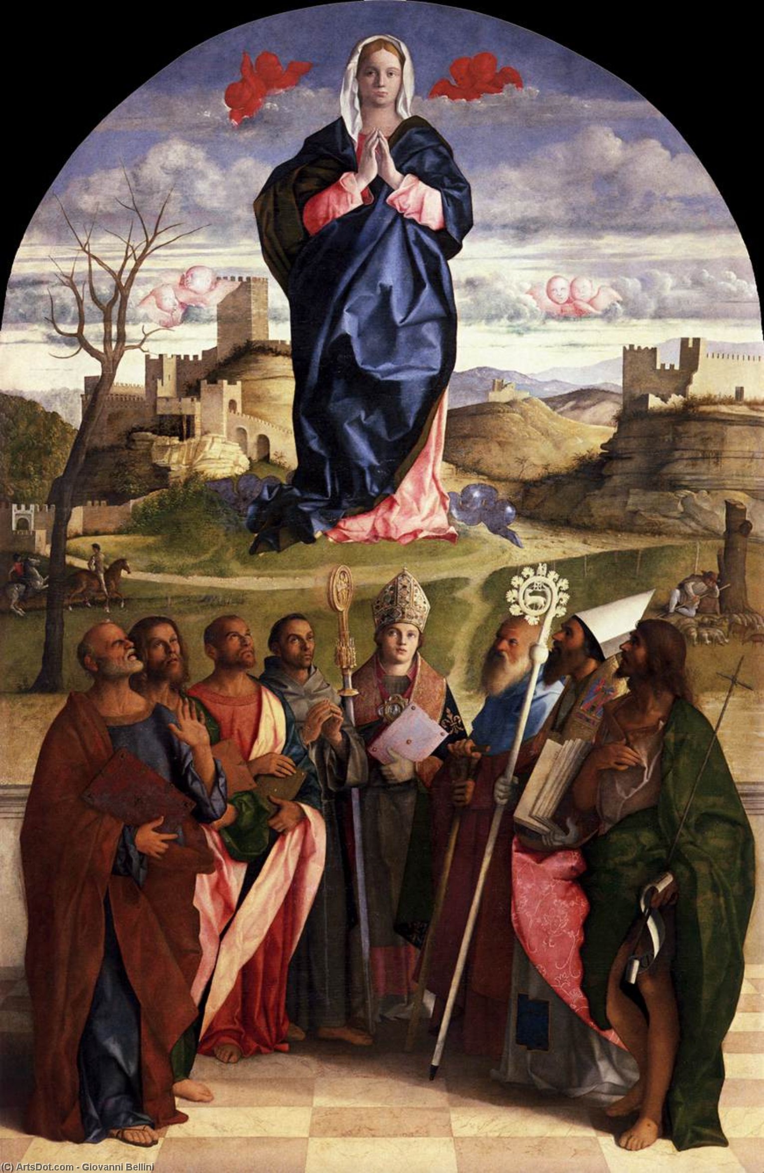 Wikioo.org - The Encyclopedia of Fine Arts - Painting, Artwork by Giovanni Bellini - Virgin in Glory with Saints