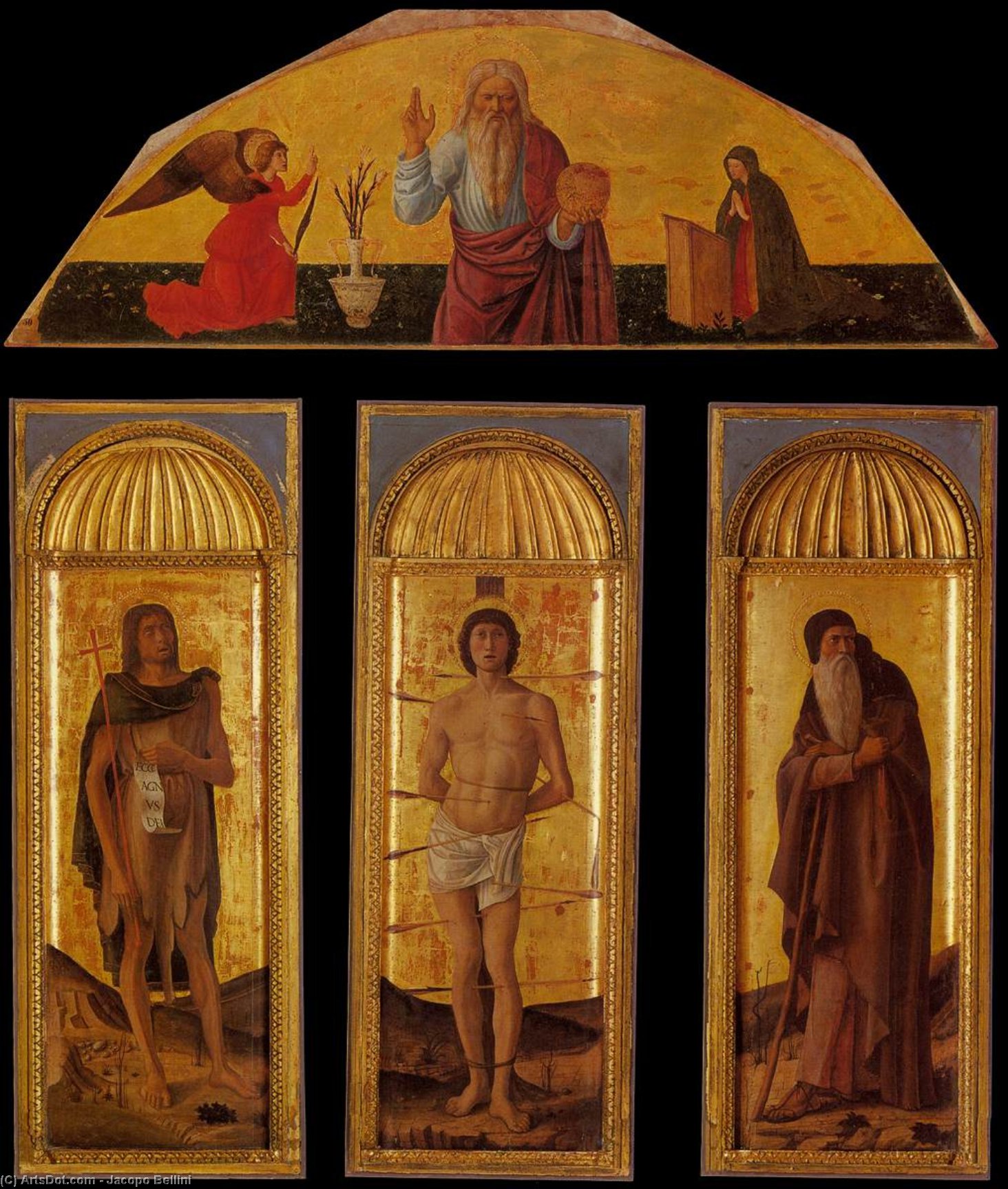 Wikioo.org - The Encyclopedia of Fine Arts - Painting, Artwork by Jacopo Bellini - Triptych of St Sebastian