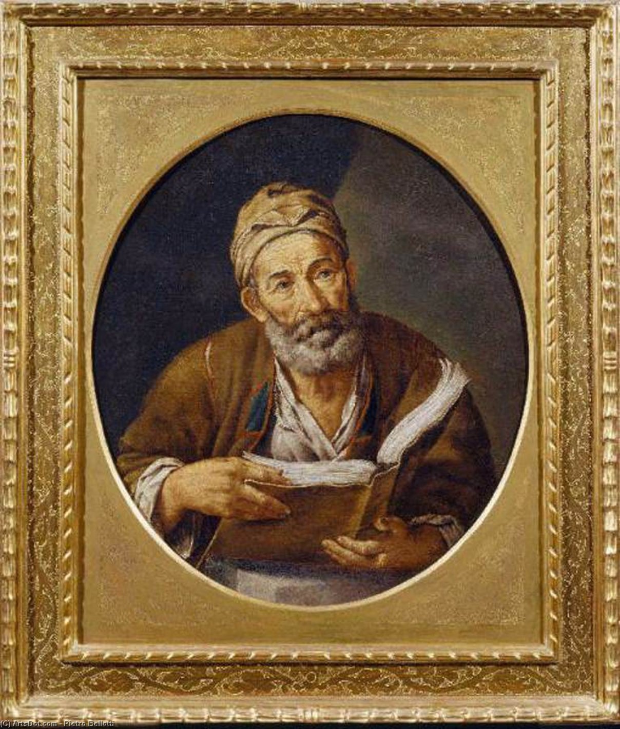 Wikioo.org - The Encyclopedia of Fine Arts - Painting, Artwork by Pietro Bellotti - Old Philosopher with a Book