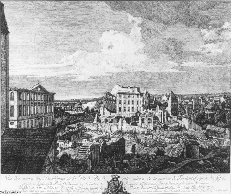 Wikioo.org - Die Enzyklopädie bildender Kunst - Malerei, Kunstwerk von Bernardo Bellotto - Dresden, die Ruinen der Pirnaische Vorstadt