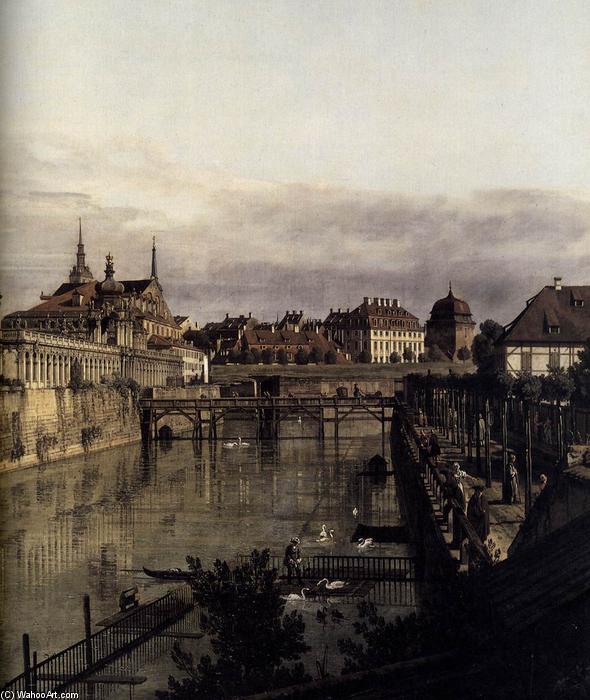 Wikioo.org - The Encyclopedia of Fine Arts - Painting, Artwork by Bernardo Bellotto - The Moat of the Zwinger in Dresden (detail)