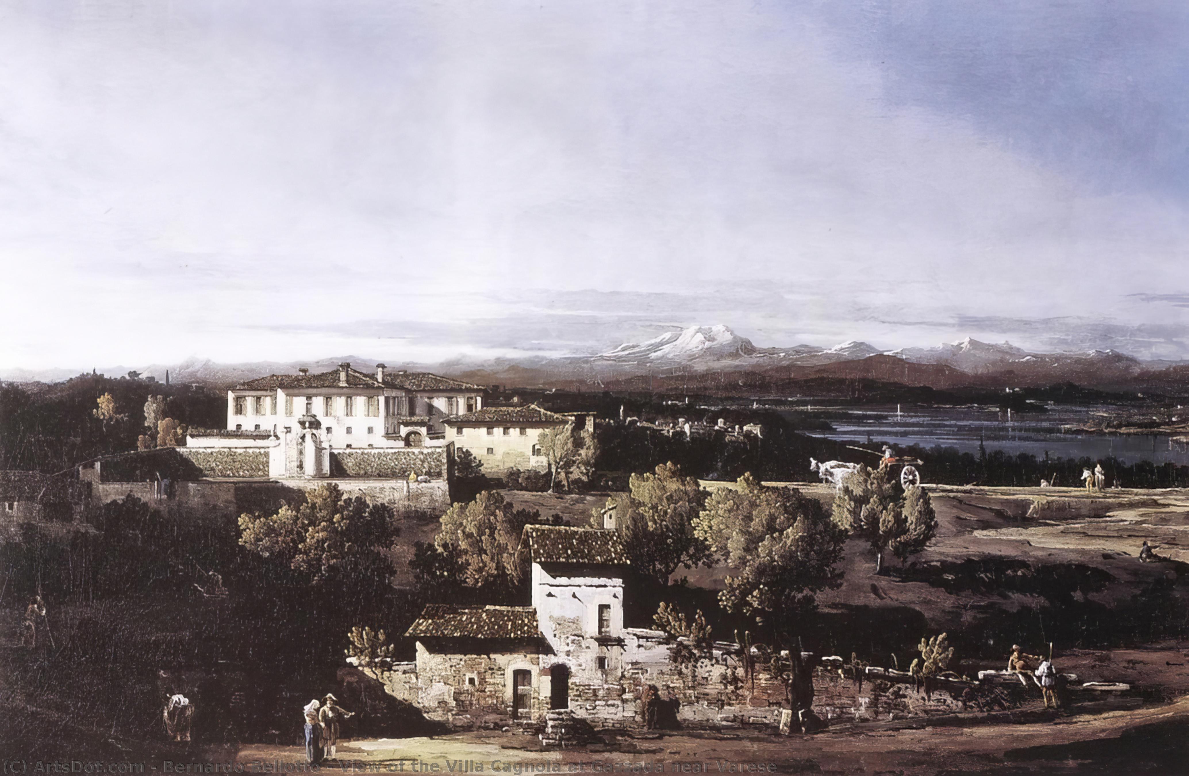 Wikioo.org - The Encyclopedia of Fine Arts - Painting, Artwork by Bernardo Bellotto - View of the Villa Cagnola at Gazzada near Varese