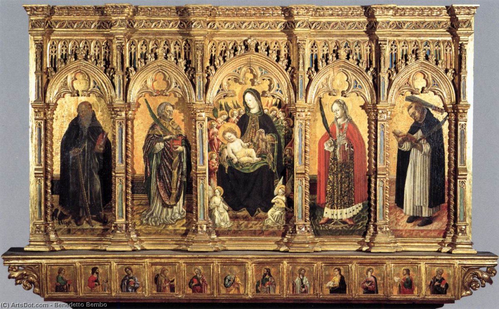 WikiOO.org - Енциклопедия за изящни изкуства - Живопис, Произведения на изкуството Benedetto Bembo - Madonna and Saints