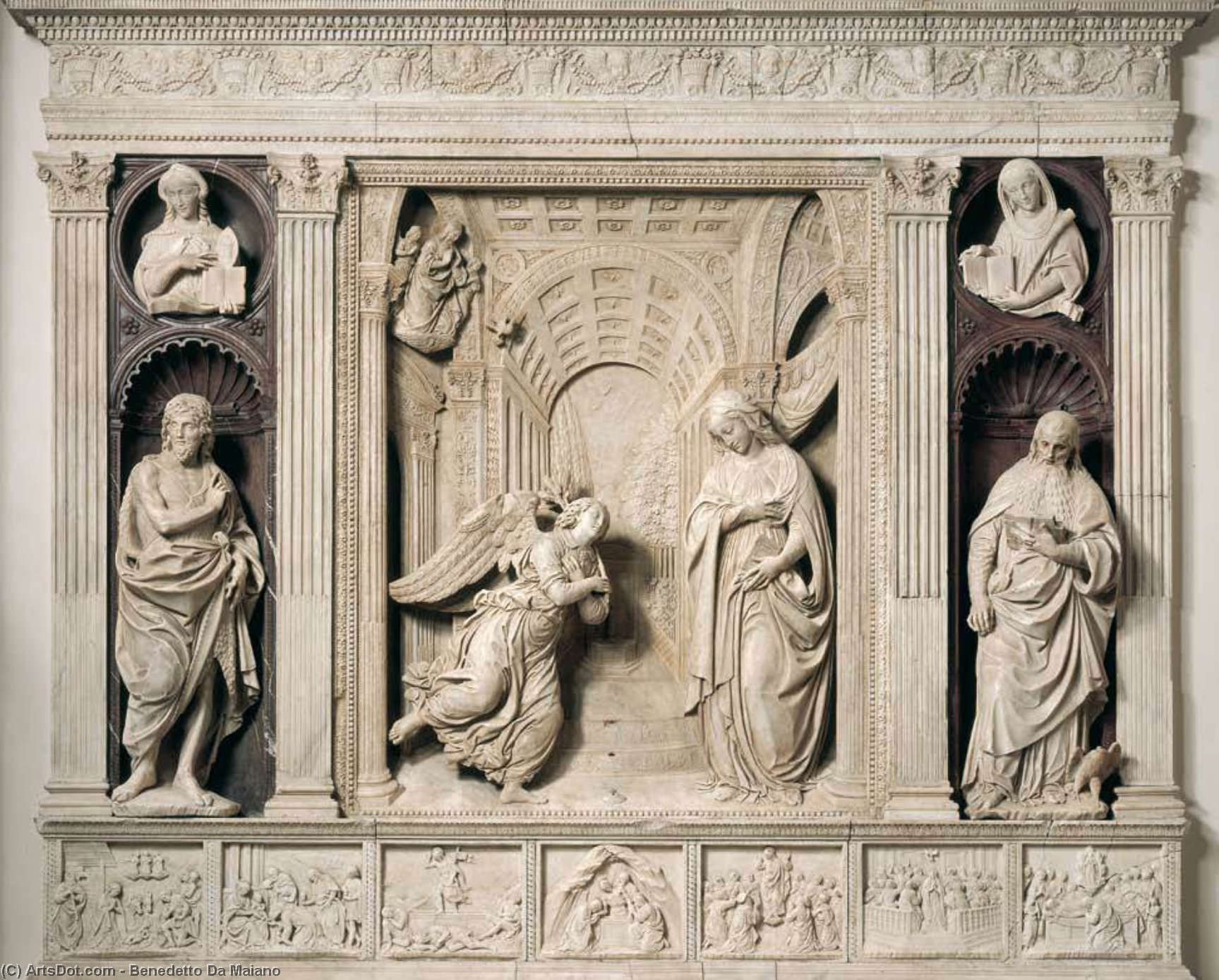 WikiOO.org - Enciklopedija likovnih umjetnosti - Slikarstvo, umjetnička djela Benedetto Da Maiano - Altarpiece of the Annunciation