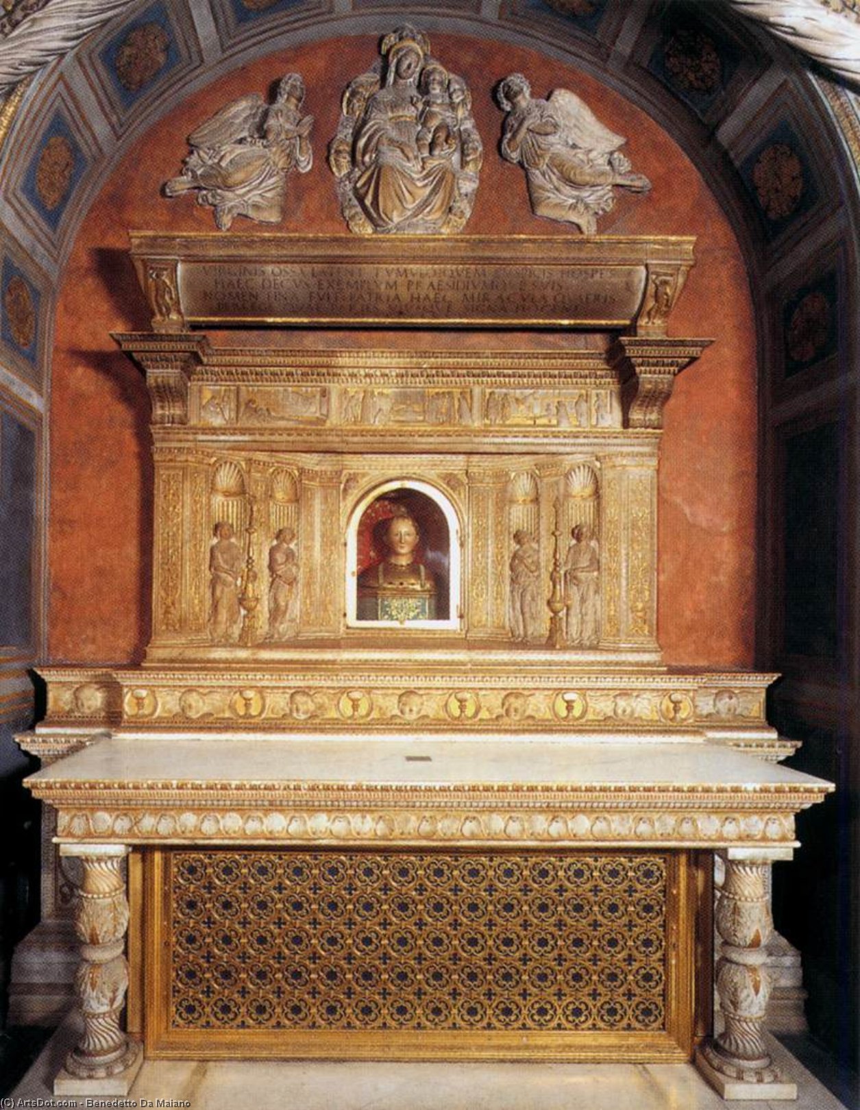 Wikioo.org – L'Enciclopedia delle Belle Arti - Pittura, Opere di Benedetto Da Maiano - Tomba Altare st fina