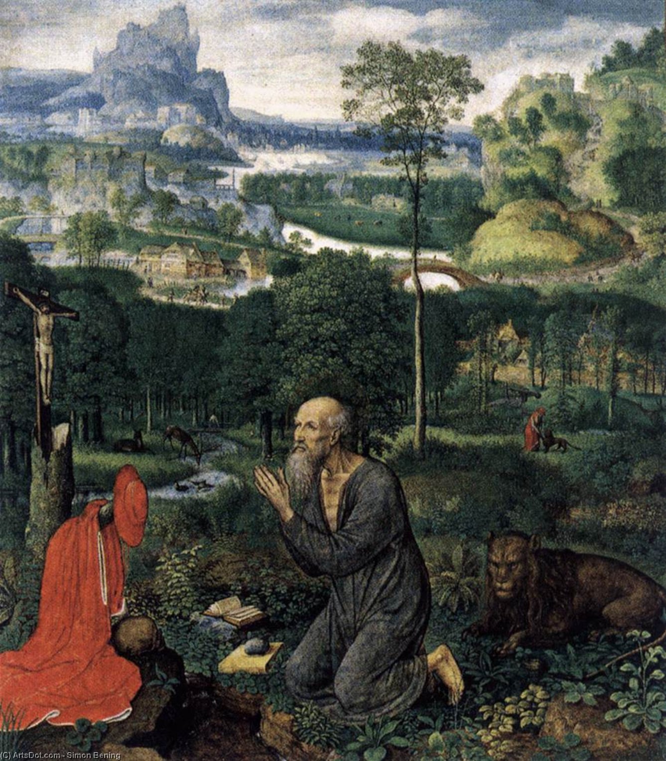 Wikioo.org - The Encyclopedia of Fine Arts - Painting, Artwork by Simon Bening - Penitent St Jerome