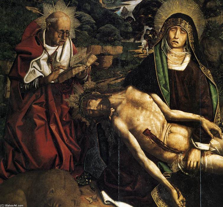 Wikioo.org - The Encyclopedia of Fine Arts - Painting, Artwork by Bartolomé Bermejo - Pietà of Canon Luis Desplá (detail)