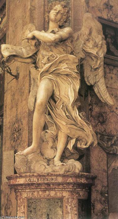 Wikioo.org - สารานุกรมวิจิตรศิลป์ - จิตรกรรม Gian Lorenzo Bernini - Angel with the Superscription