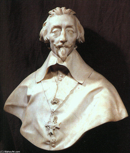 Wikioo.org - The Encyclopedia of Fine Arts - Painting, Artwork by Gian Lorenzo Bernini - Bust of Cardinal Armand de Richelieu