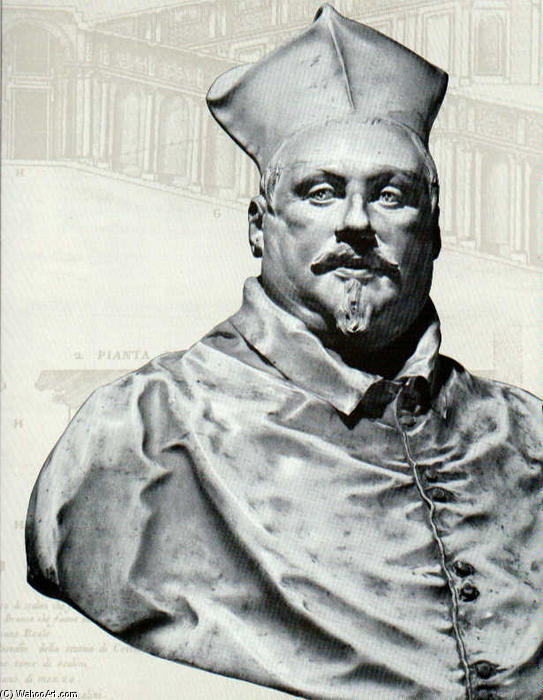 Wikioo.org – La Enciclopedia de las Bellas Artes - Pintura, Obras de arte de Gian Lorenzo Bernini - Busto del cardenal Scipione Borghese