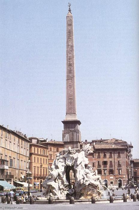 WikiOO.org - Encyclopedia of Fine Arts - Lukisan, Artwork Gian Lorenzo Bernini - Fountain of the Four Rivers