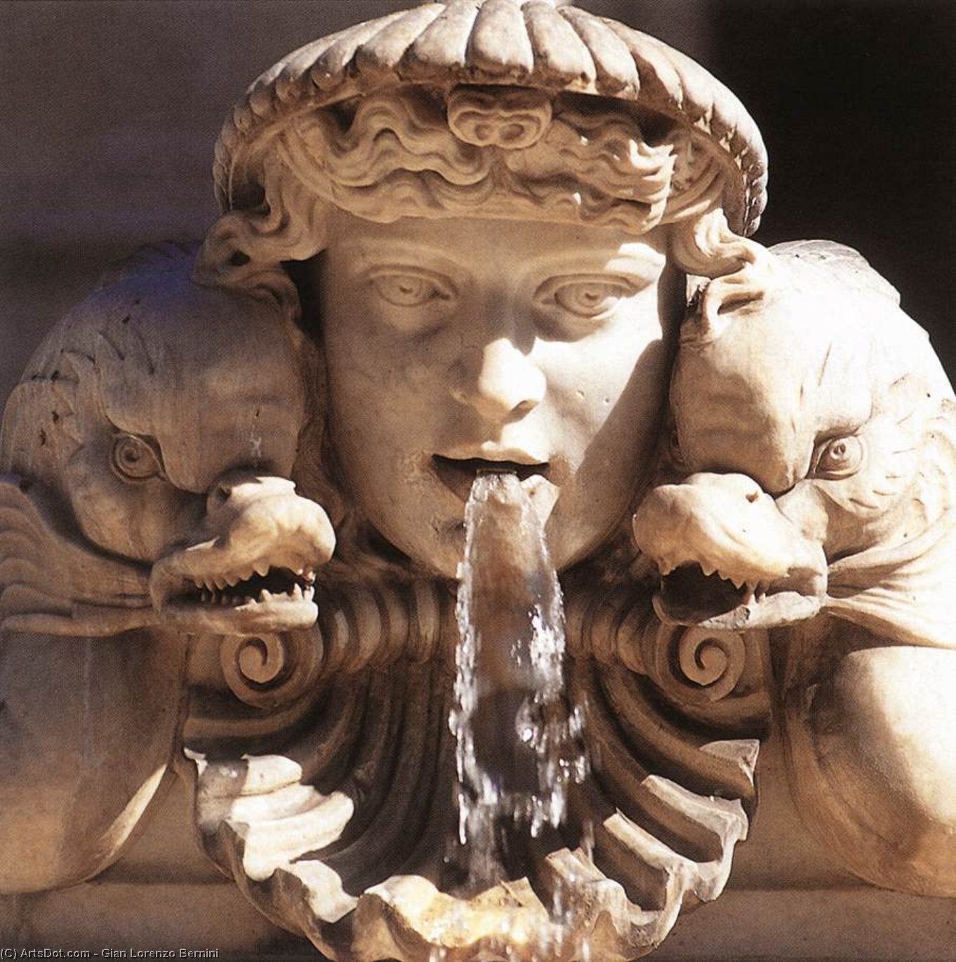 WikiOO.org - Encyclopedia of Fine Arts - Lukisan, Artwork Gian Lorenzo Bernini - Fountain of the Moor (detail)