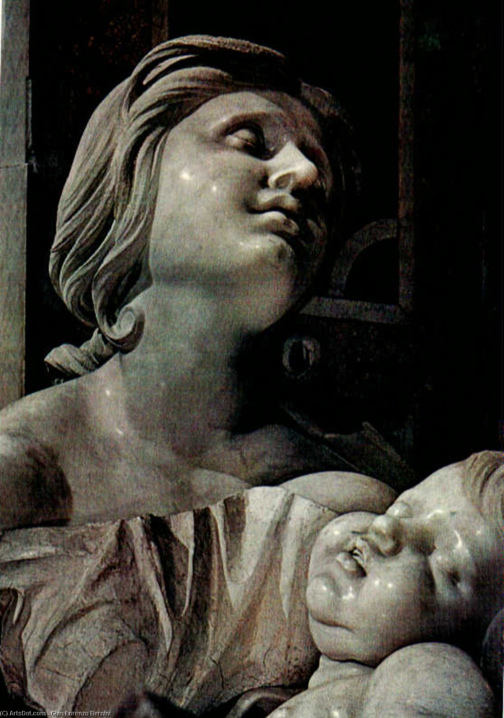 Wikioo.org - The Encyclopedia of Fine Arts - Painting, Artwork by Gian Lorenzo Bernini - Madonna with Child (detail)