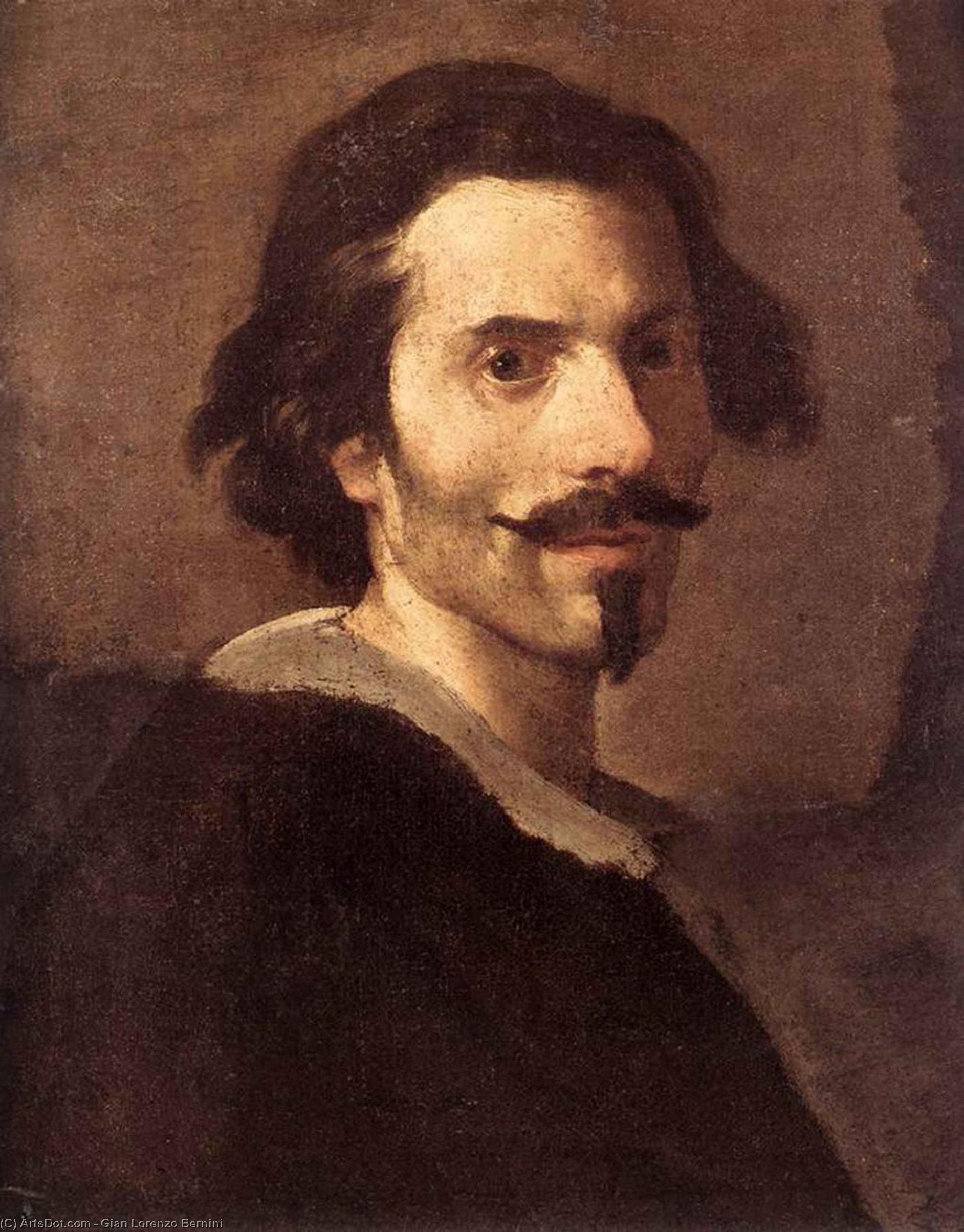 WikiOO.org – 美術百科全書 - 繪畫，作品 Gian Lorenzo Bernini - 自画像 作为  一个  成熟  男子