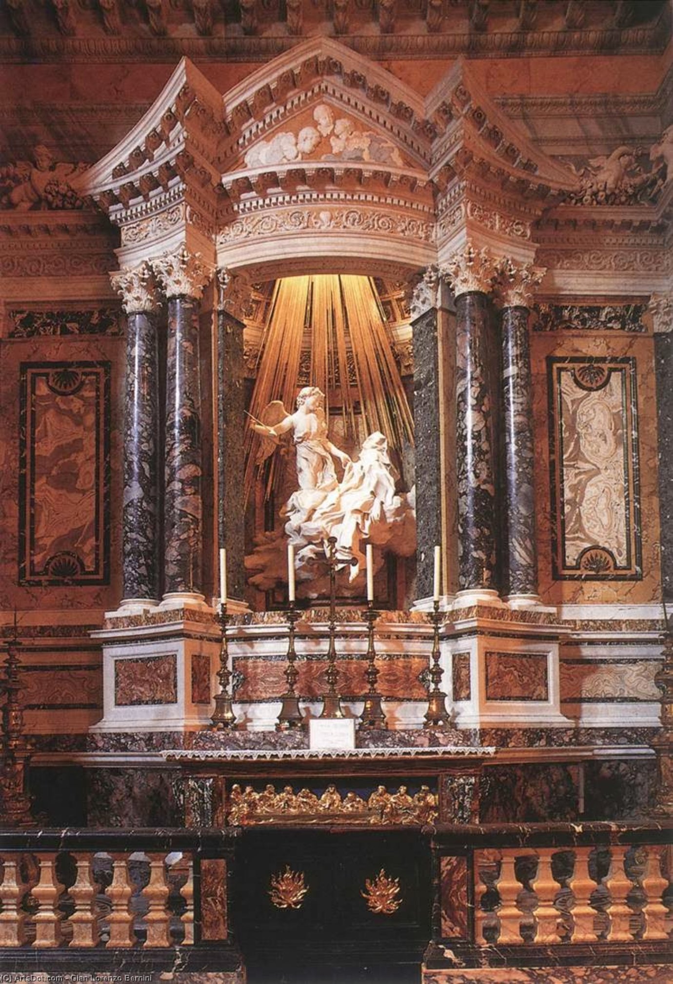 Wikioo.org - สารานุกรมวิจิตรศิลป์ - จิตรกรรม Gian Lorenzo Bernini - The Ecstasy of Saint Therese