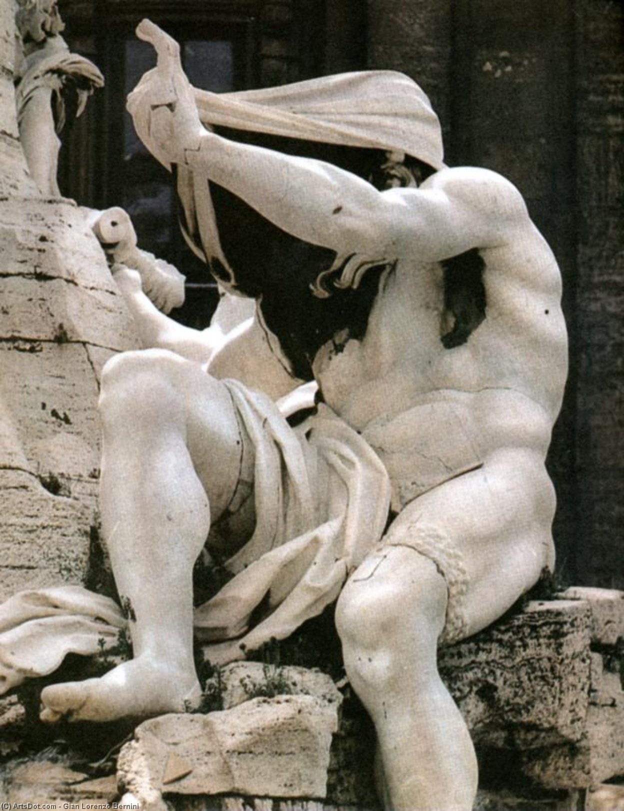 WikiOO.org - Encyclopedia of Fine Arts - Lukisan, Artwork Gian Lorenzo Bernini - The River Nile from the Fountain of the Four Rivers