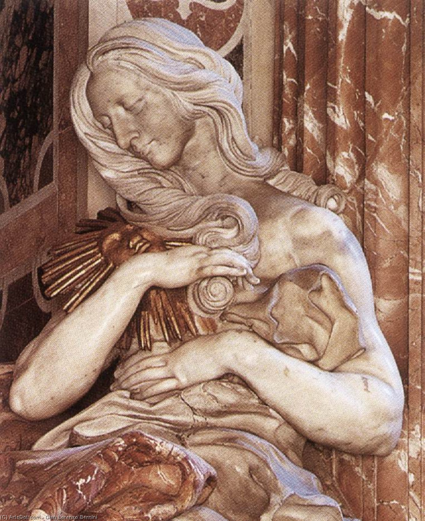 WikiOO.org - Εγκυκλοπαίδεια Καλών Τεχνών - Ζωγραφική, έργα τέχνης Gian Lorenzo Bernini - Tomb of Pope Alexander (Chigi) VII (detail)