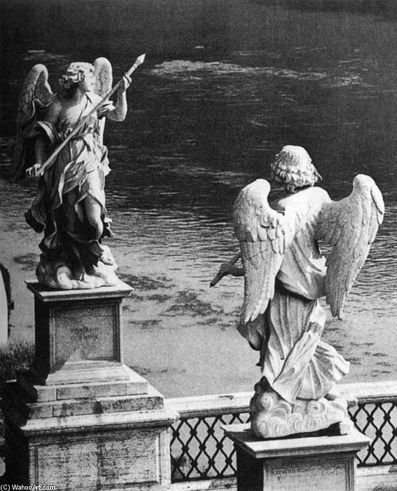 Wikioo.org – La Enciclopedia de las Bellas Artes - Pintura, Obras de arte de Gian Lorenzo Bernini - Dos ángeles