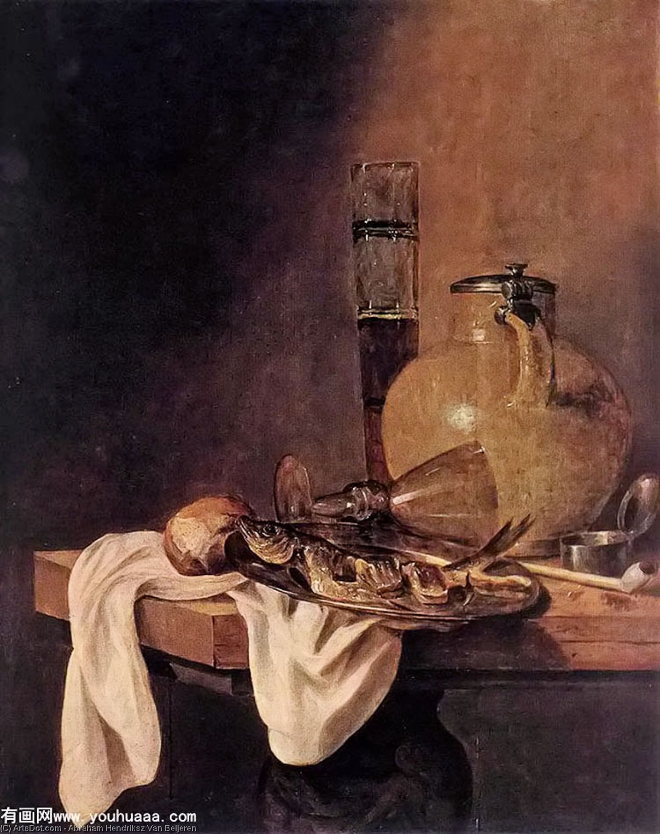 Wikioo.org – L'Encyclopédie des Beaux Arts - Peinture, Oeuvre de Abraham Hendriksz Van Beijeren - le le petit déjeuner