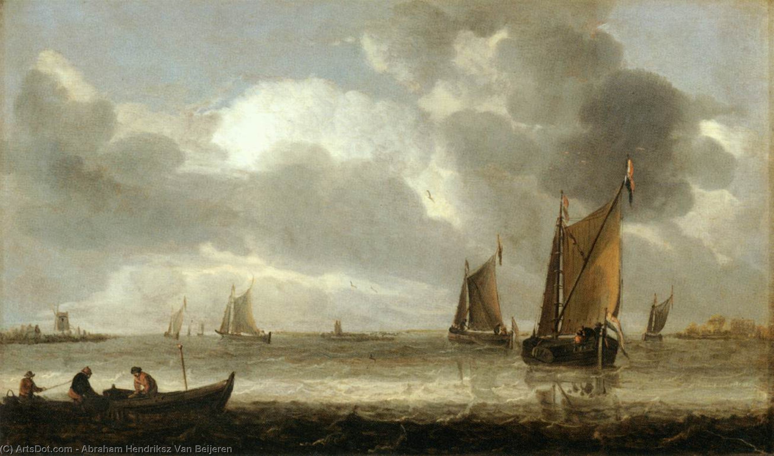 Wikioo.org - The Encyclopedia of Fine Arts - Painting, Artwork by Abraham Hendriksz Van Beijeren - The Silver Seascape