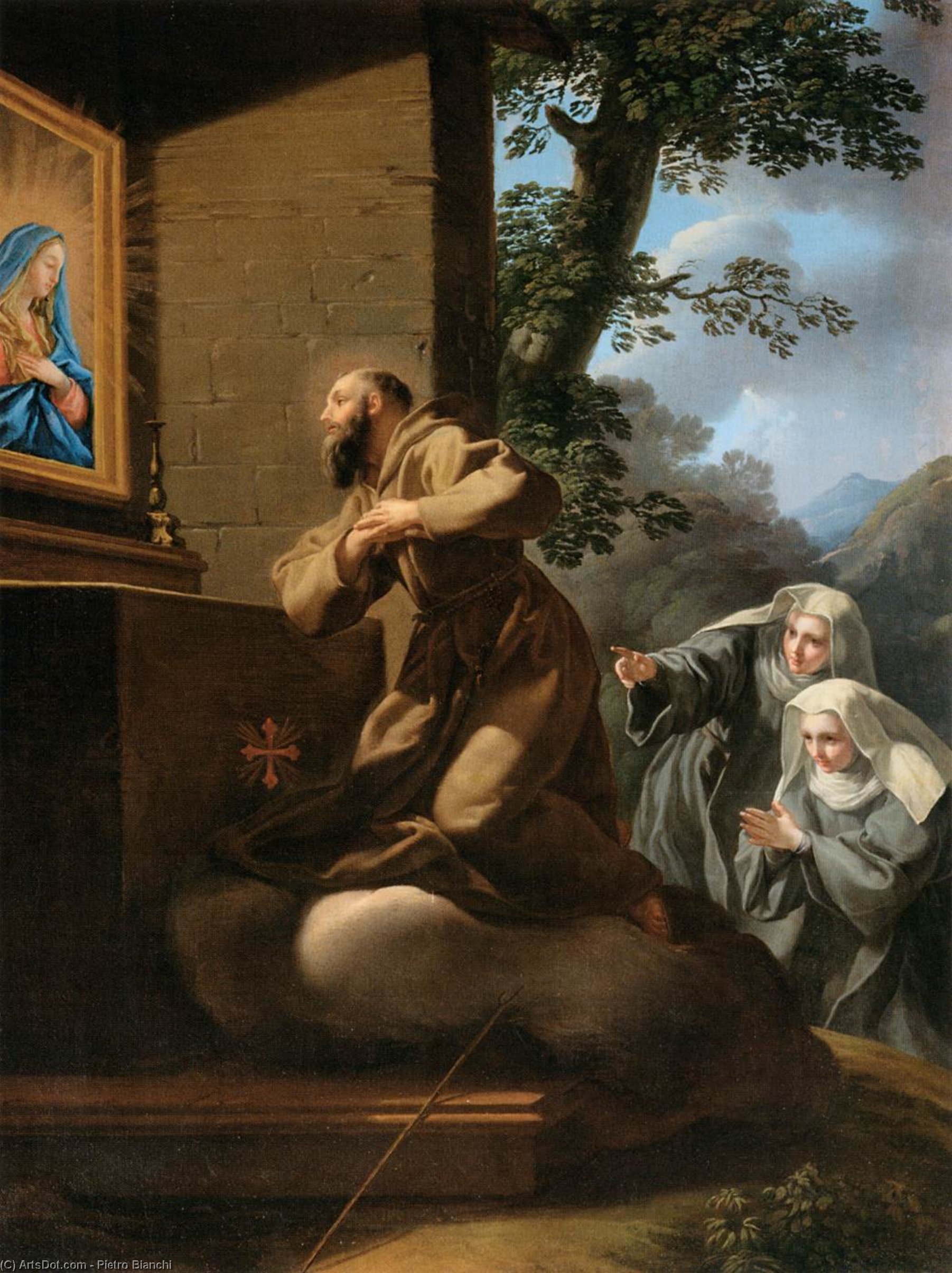 Wikioo.org - The Encyclopedia of Fine Arts - Painting, Artwork by Pietro Bianchi - St Francis of Paola in Ecstasy