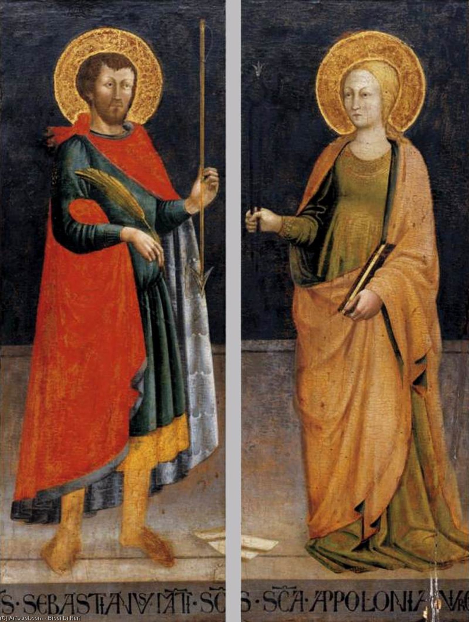 Wikioo.org – L'Enciclopedia delle Belle Arti - Pittura, Opere di Neri Di Bicci - santi sebastiano e apollonia