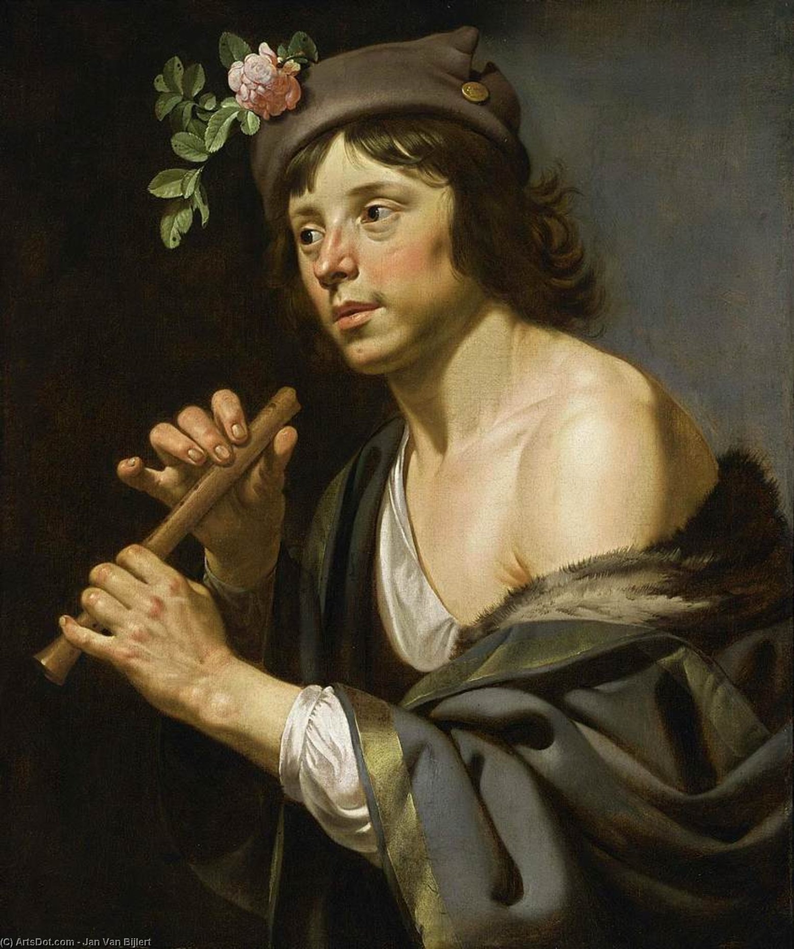 Wikioo.org - The Encyclopedia of Fine Arts - Painting, Artwork by Jan Van Bijlert - Shepherd Holding a Flute