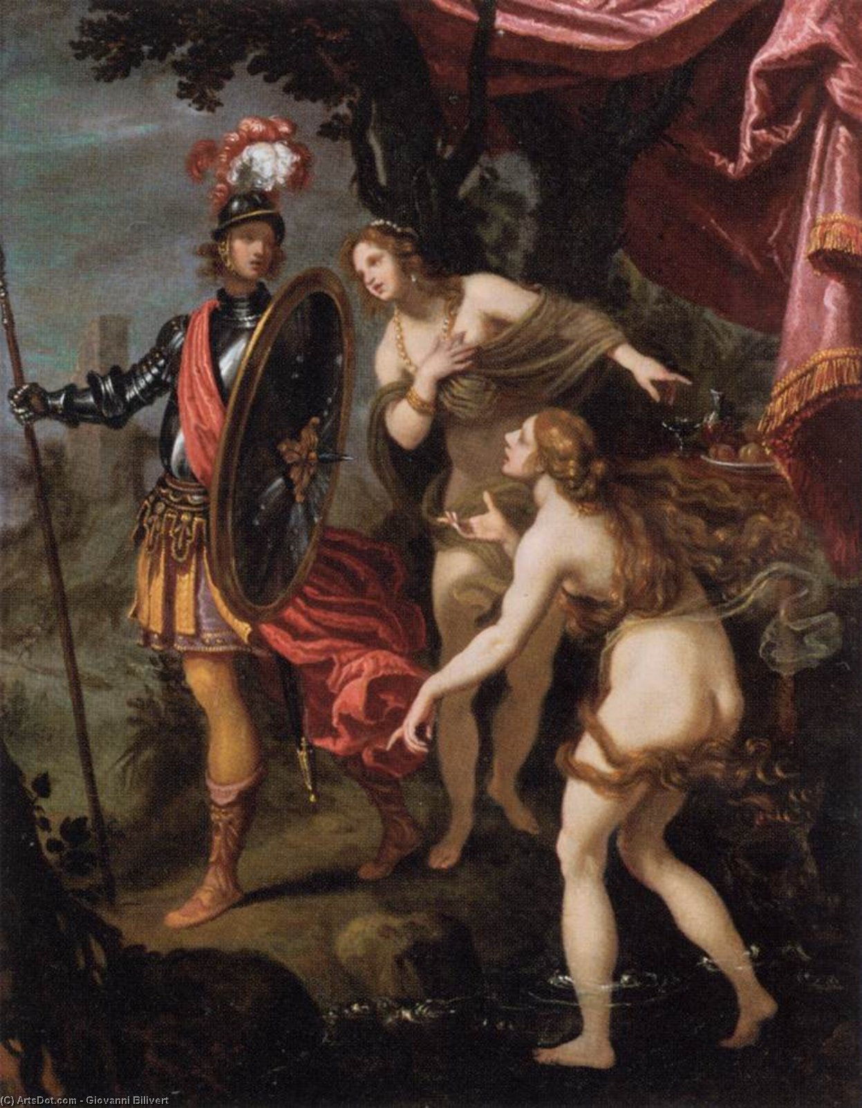 Wikioo.org - The Encyclopedia of Fine Arts - Painting, Artwork by Giovanni Bilivert - The Temptation of Charles and Ubalde