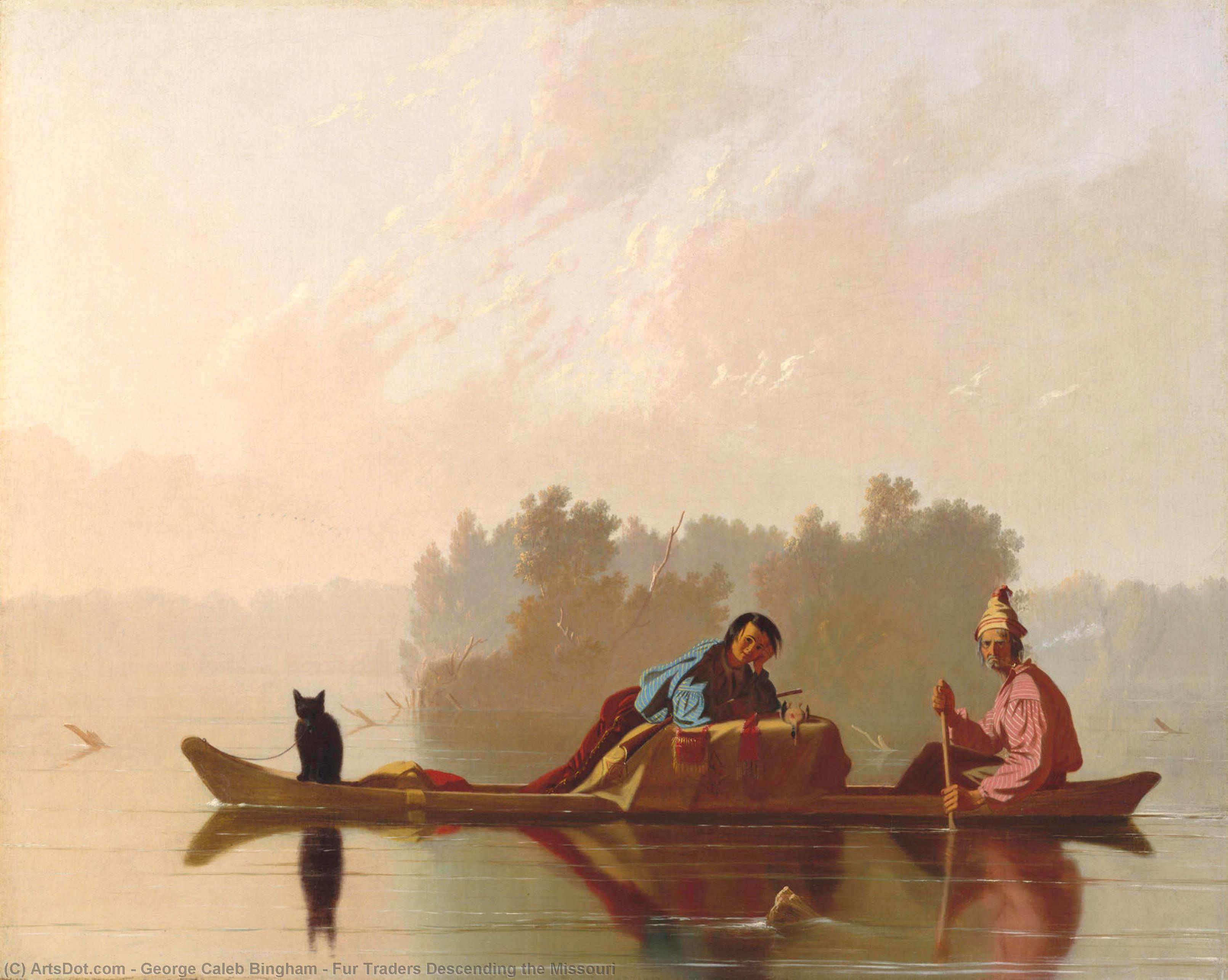 WikiOO.org - Encyclopedia of Fine Arts - Schilderen, Artwork George Caleb Bingham - Fur Traders Descending the Missouri