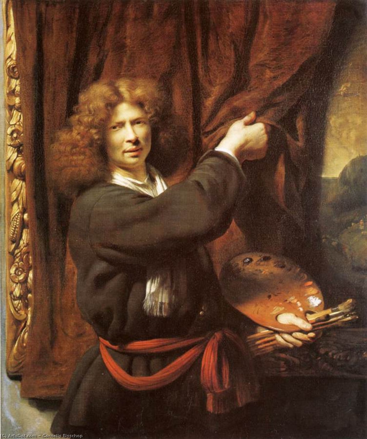WikiOO.org - 백과 사전 - 회화, 삽화 Cornelis Bisschop - Self-Portrait