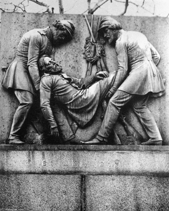 Wikioo.org - The Encyclopedia of Fine Arts - Painting, Artwork by Hermann Wilhelm Bissen - Soldiers Burying their Dead