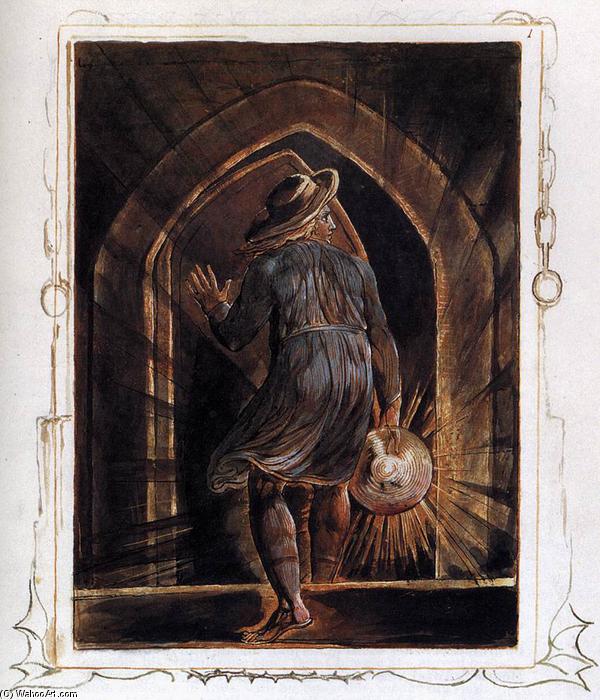 WikiOO.org - Encyclopedia of Fine Arts - Festés, Grafika William Blake - Los Entering the Grave