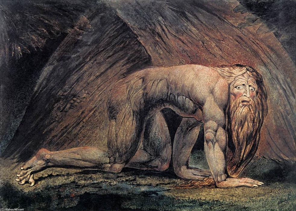 Wikoo.org - موسوعة الفنون الجميلة - اللوحة، العمل الفني William Blake - Nebuchadnezzar
