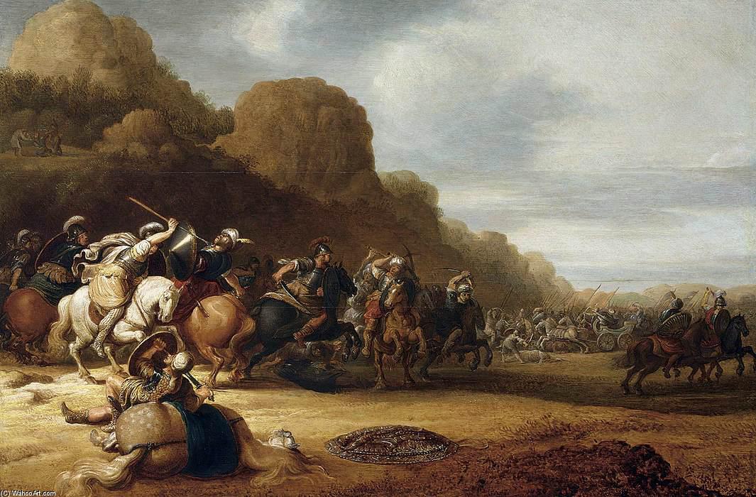 Wikioo.org - The Encyclopedia of Fine Arts - Painting, Artwork by Gerrit Claesz Bleker - Cavalry Battle Scene