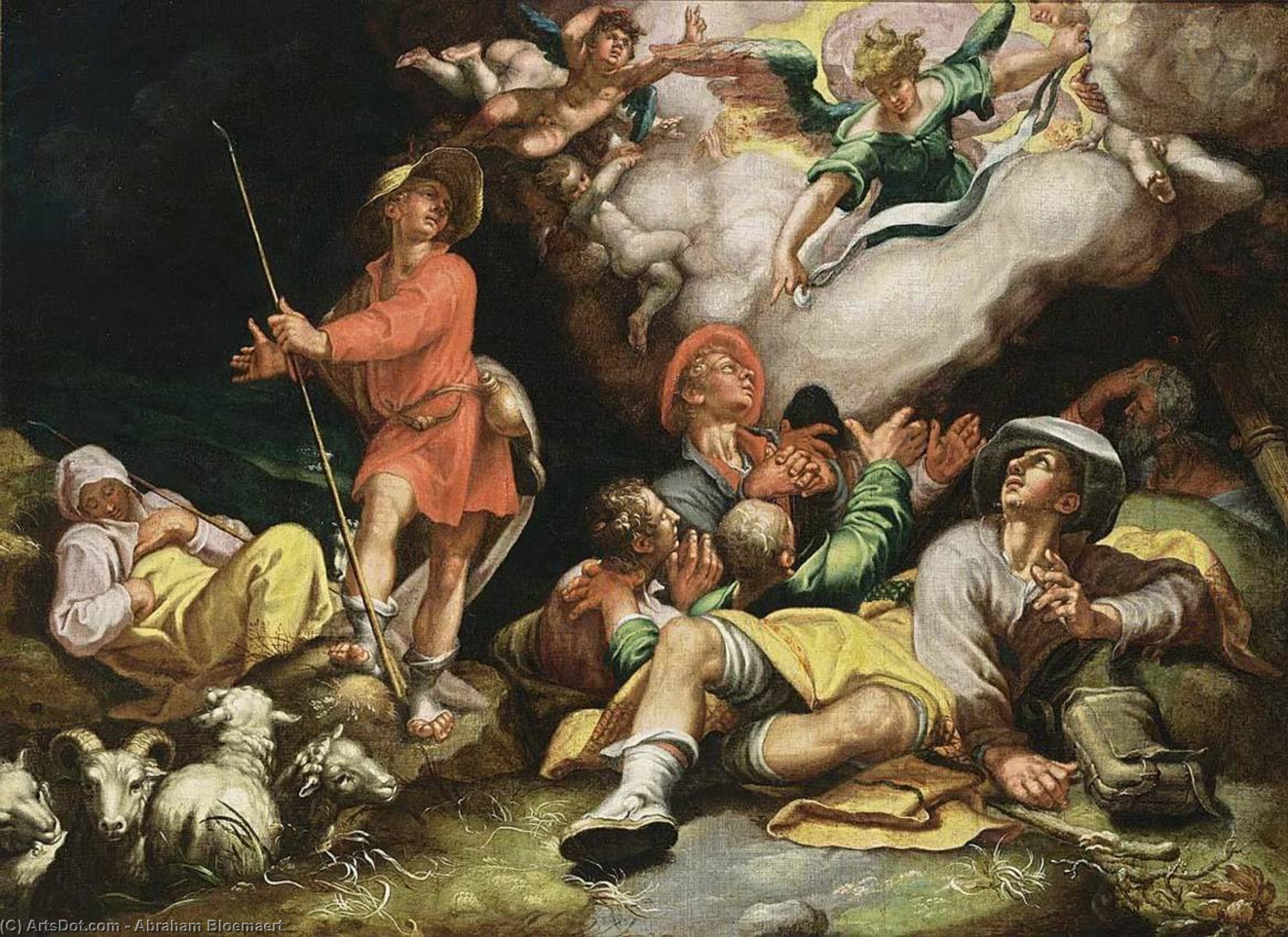 Wikioo.org – La Enciclopedia de las Bellas Artes - Pintura, Obras de arte de Abraham Bloemaert - Adoración de los pastores