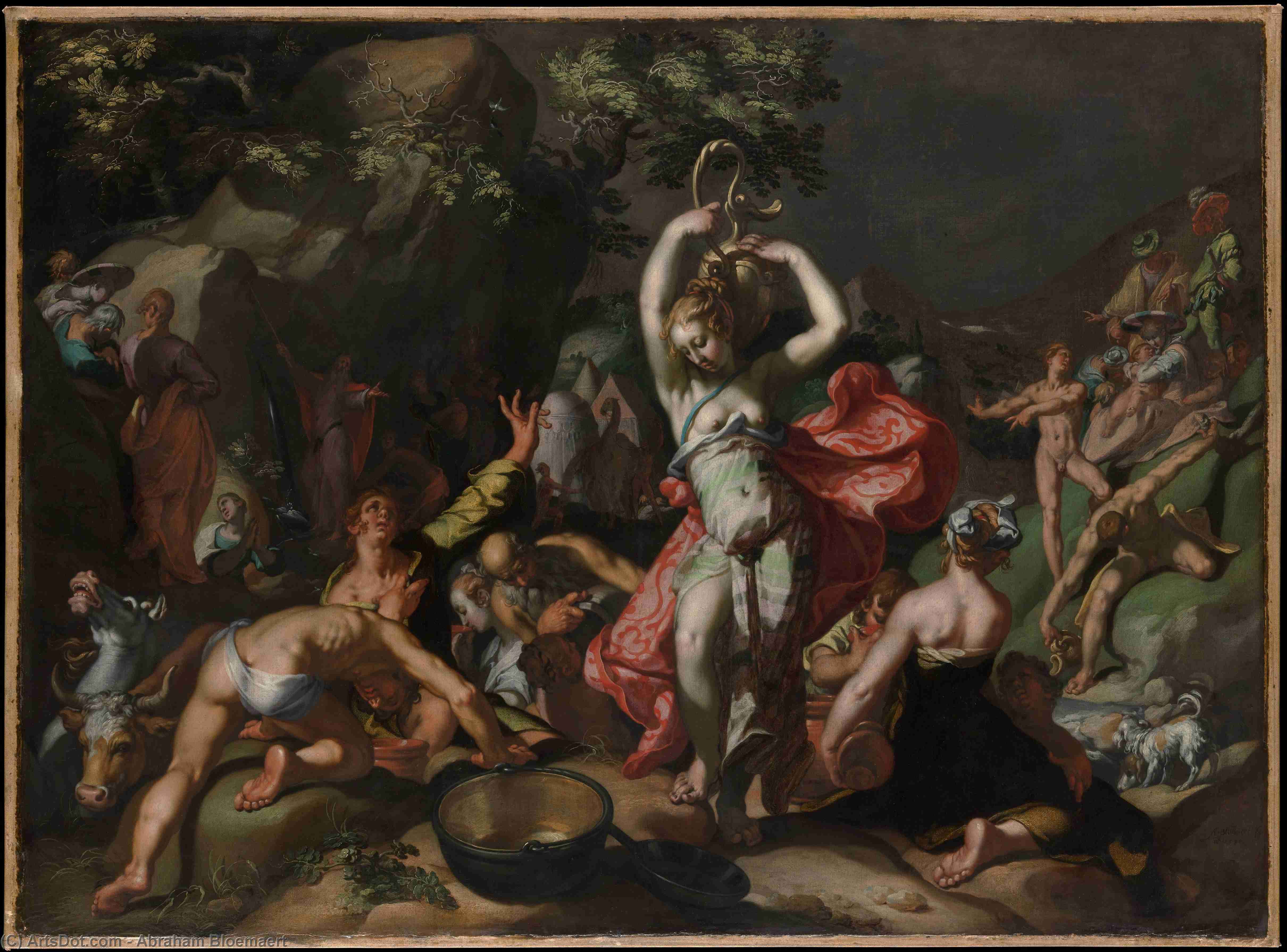 Wikioo.org - The Encyclopedia of Fine Arts - Painting, Artwork by Abraham Bloemaert - Moses Striking the Rock