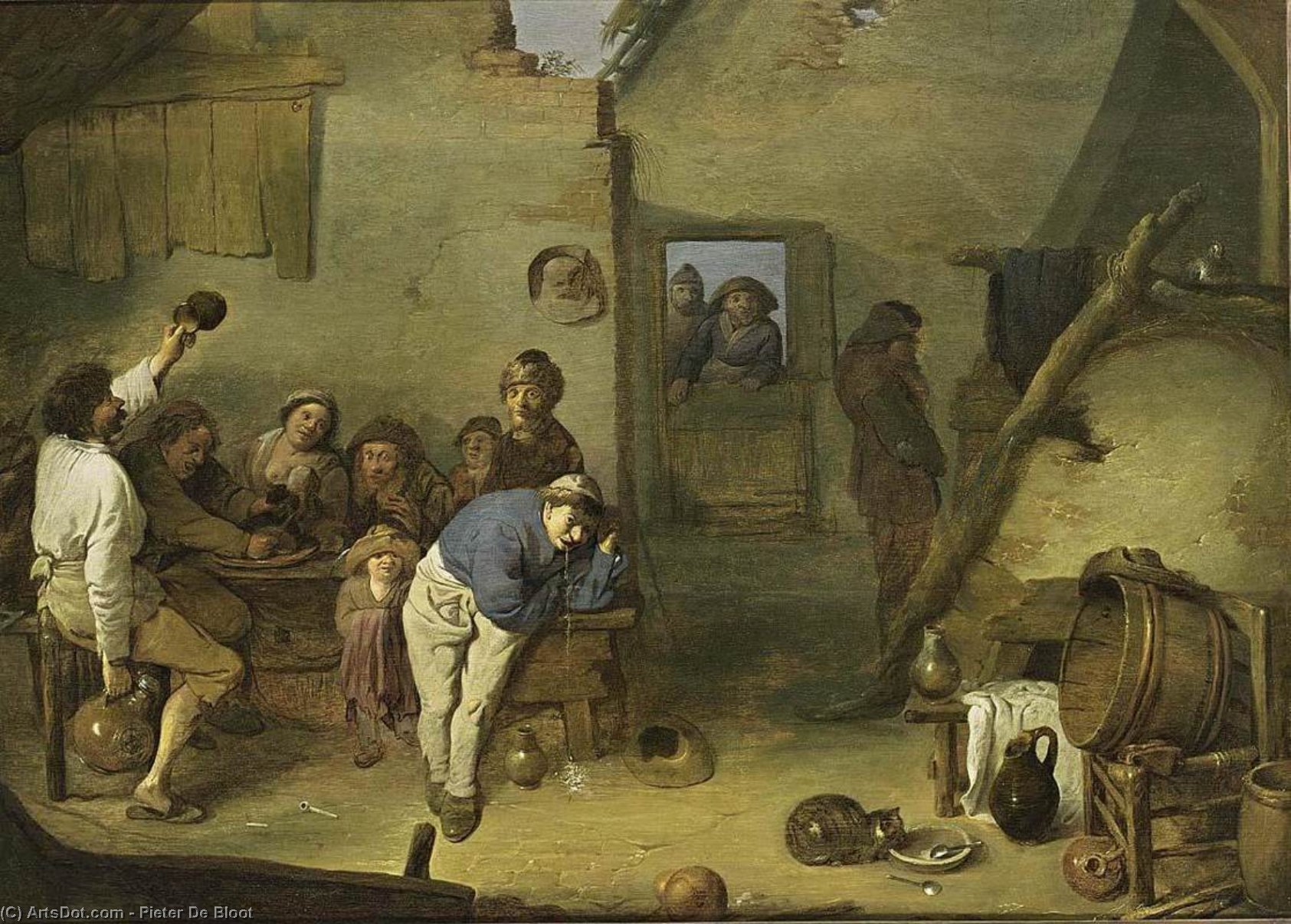 Wikioo.org - The Encyclopedia of Fine Arts - Painting, Artwork by Pieter De Bloot - Tavern Interior