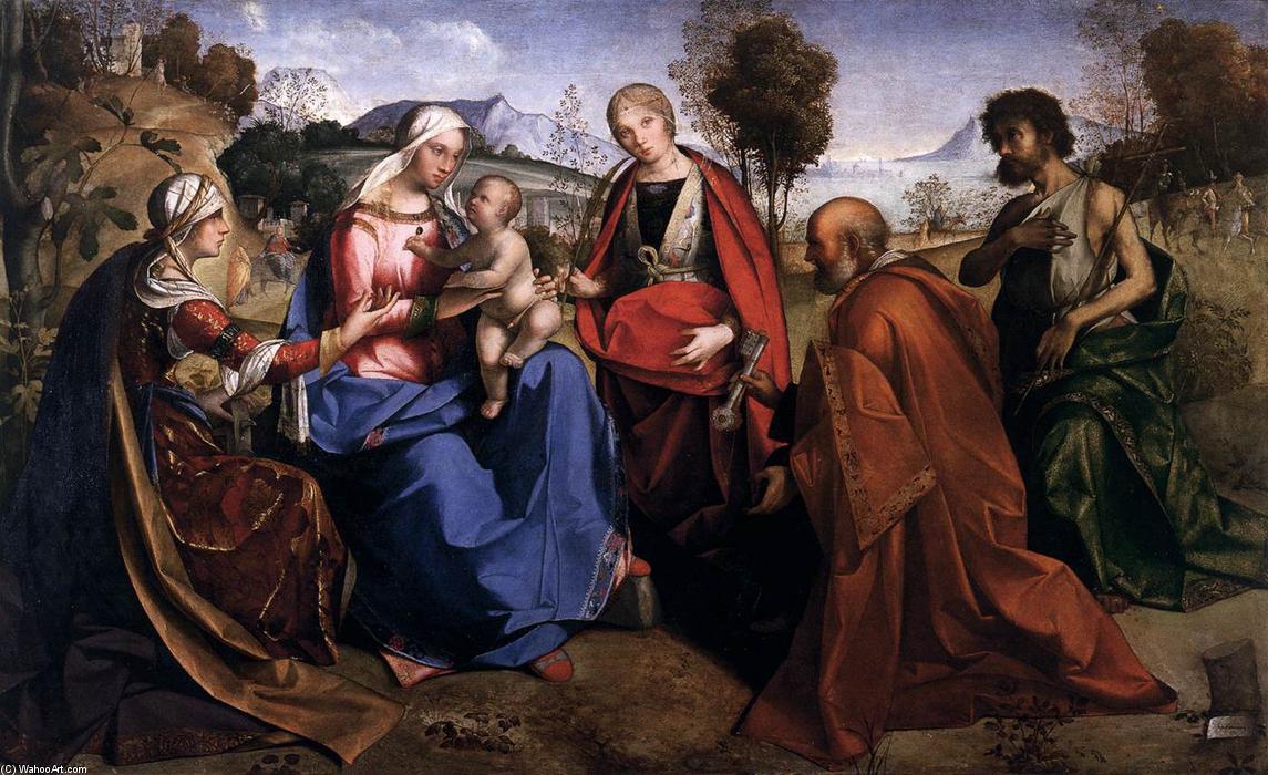 WikiOO.org - Енциклопедия за изящни изкуства - Живопис, Произведения на изкуството Boccaccio Boccaccino - Virgin and Child with Saints