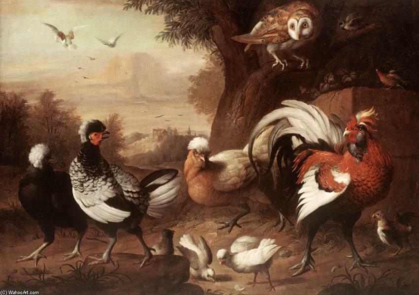 Wikioo.org - The Encyclopedia of Fine Arts - Painting, Artwork by Jakob Bogdany - Fowls and Owl