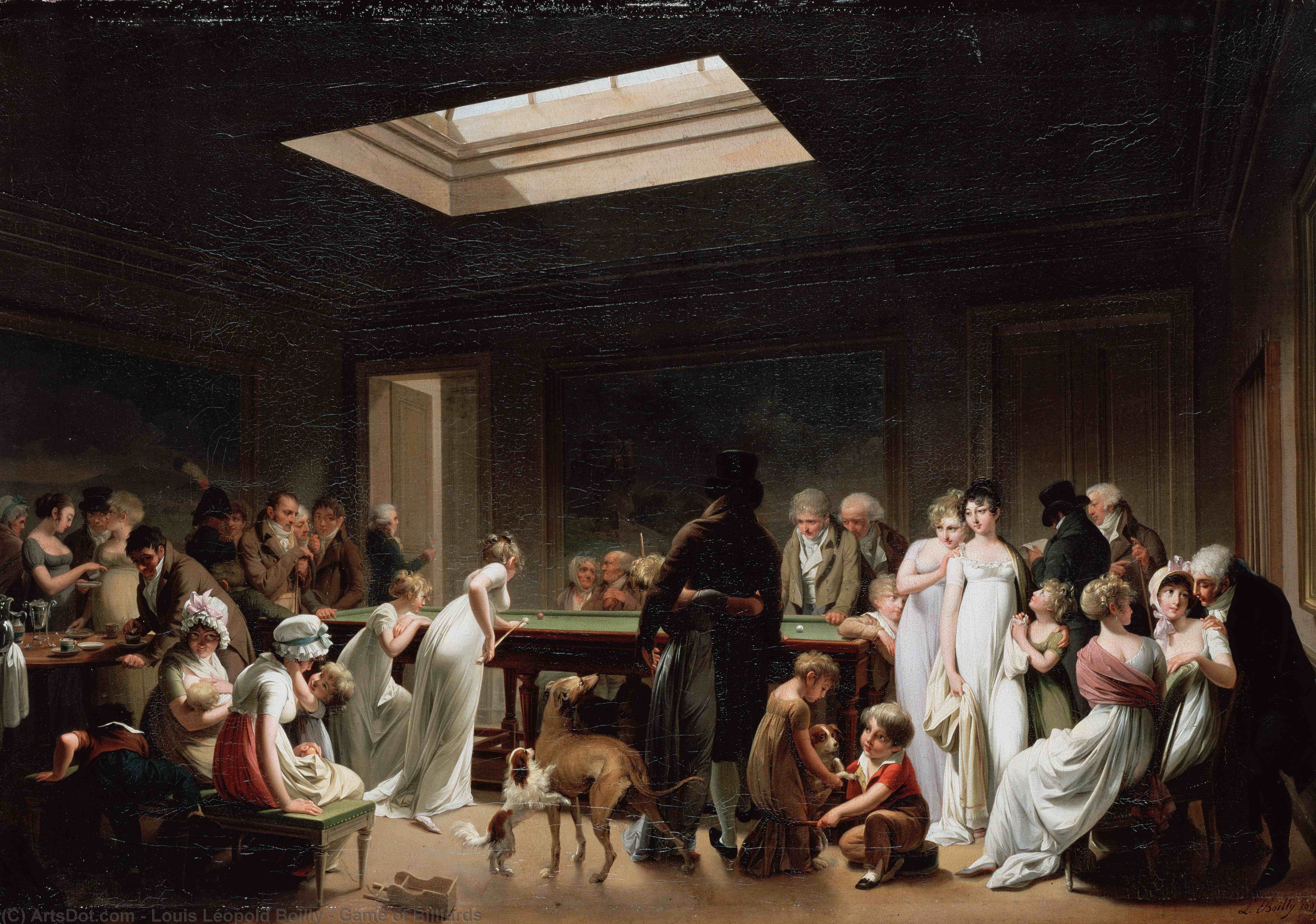 WikiOO.org - Enciklopedija dailės - Tapyba, meno kuriniai Louis Léopold Boilly - Game of Billiards
