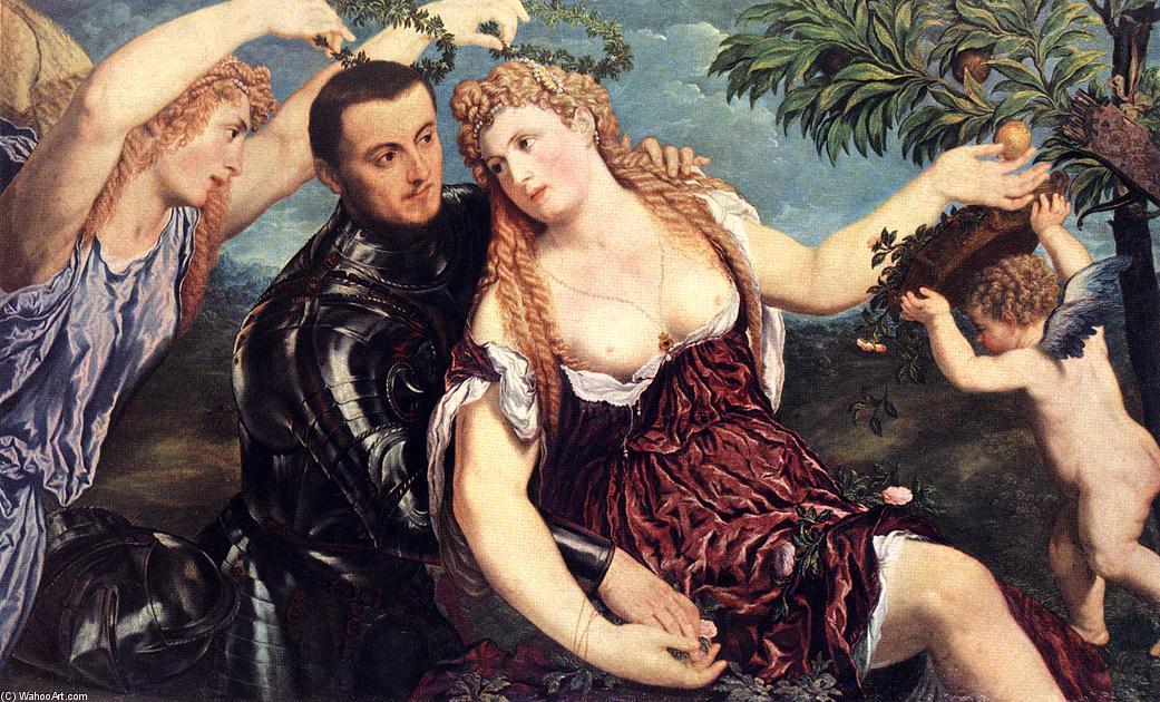 Wikioo.org – L'Enciclopedia delle Belle Arti - Pittura, Opere di Paris Bordone - Allegoria con gli amanti