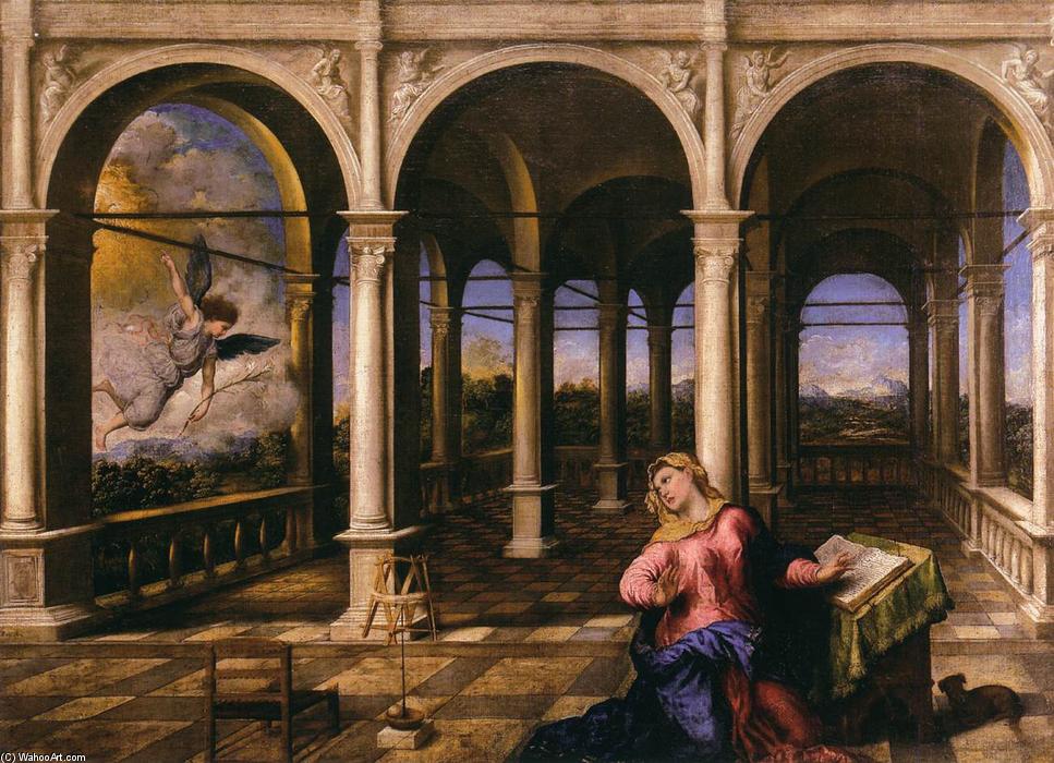 WikiOO.org - Encyclopedia of Fine Arts - Lukisan, Artwork Paris Bordone - Annunciation