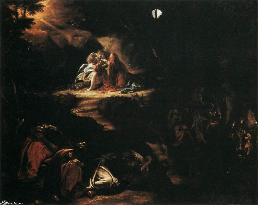 WikiOO.org - Encyclopedia of Fine Arts - Maleri, Artwork Orazio Borgianni - Christ in the Garden of Gethsemane