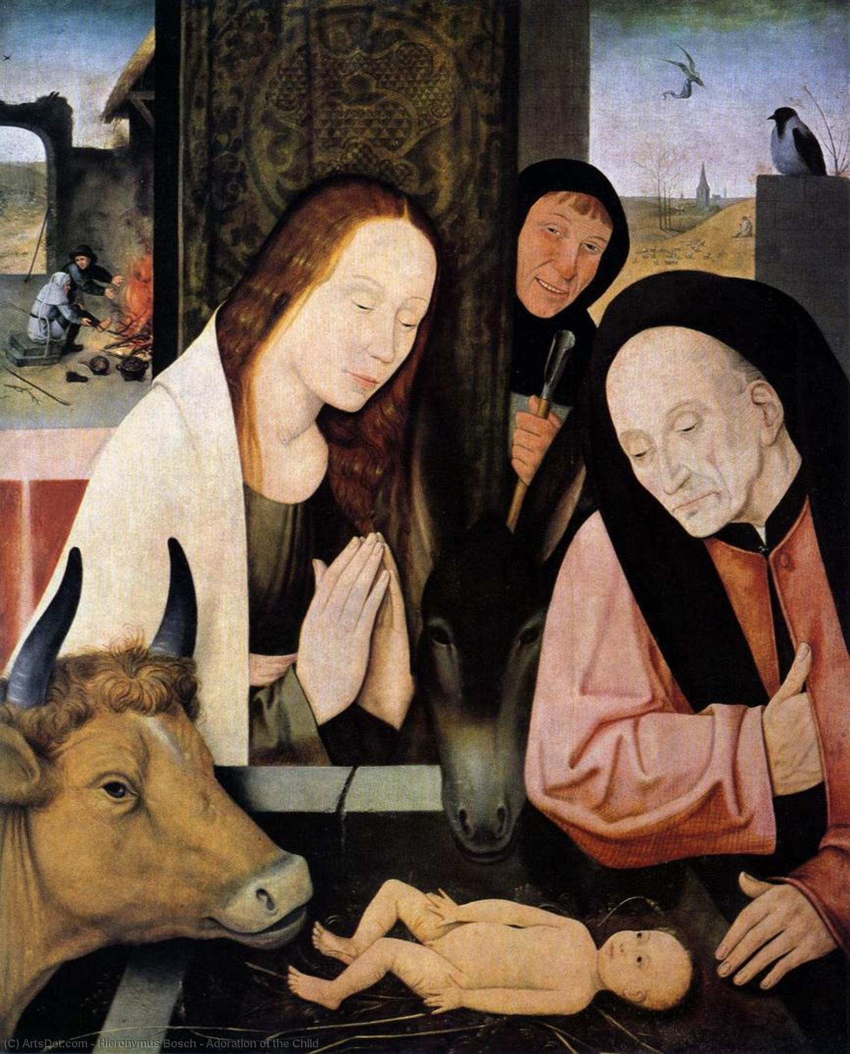 Wikioo.org - สารานุกรมวิจิตรศิลป์ - จิตรกรรม Hieronymus Bosch - Adoration of the Child