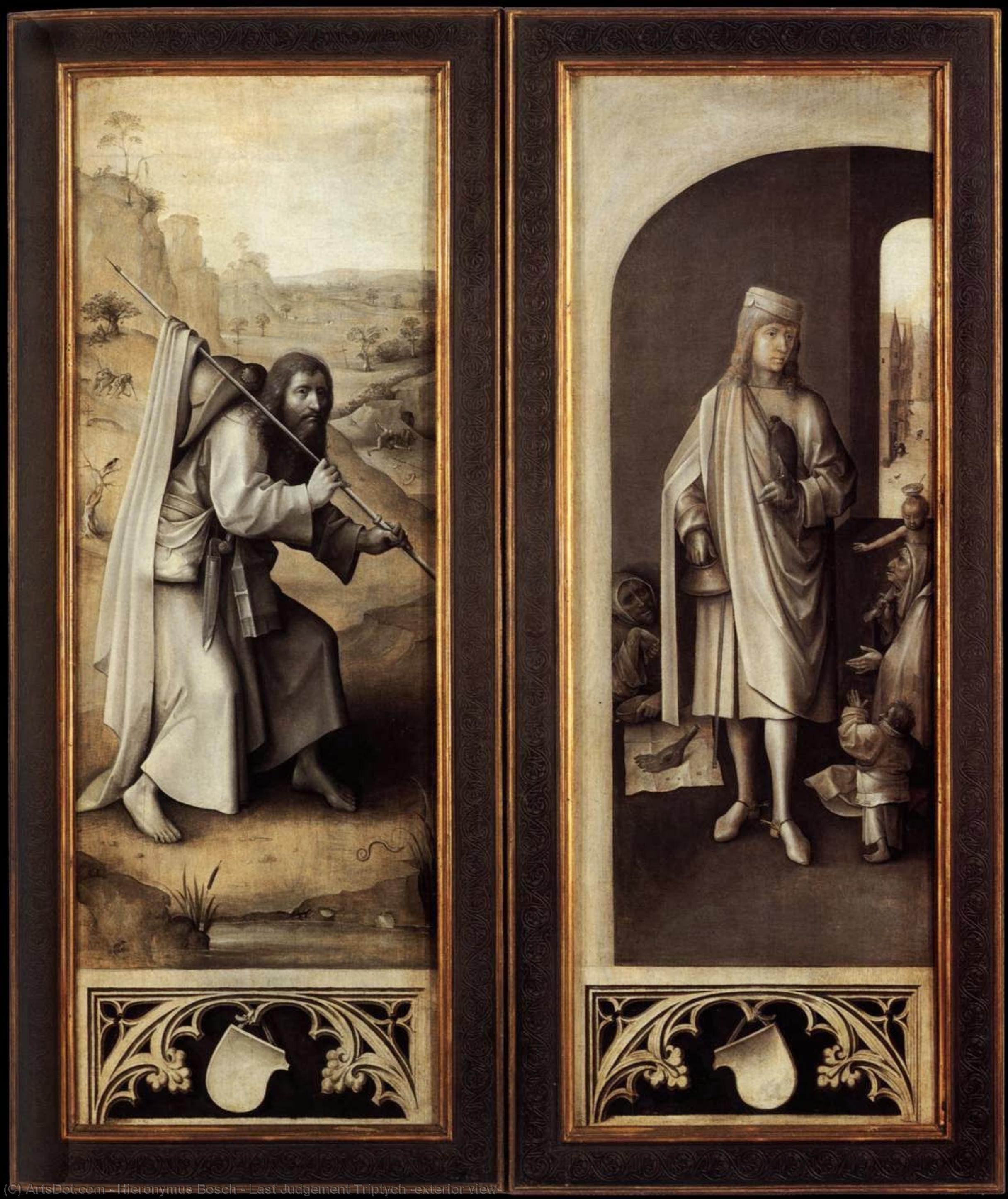 Wikoo.org - موسوعة الفنون الجميلة - اللوحة، العمل الفني Hieronymus Bosch - Last Judgement Triptych (exterior view)