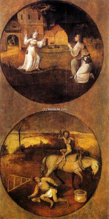 Wikioo.org - The Encyclopedia of Fine Arts - Painting, Artwork by Hieronymus Bosch - Mankind Beset by Devils (reverse of Rebel Angels panel)
